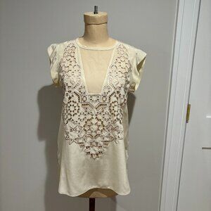 Rebecca Taylor Geo Cut-out Silk Blouse